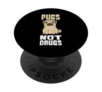 Carlins Pas de Drogues drôles pour Les Amoureux des Animaux de Compagnie PopSockets PopGrip Adhésif