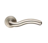 Carlisle Brass Derwent Poignée de porte sur rosace ronde en acier inoxydable satiné