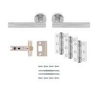 Carlisle Brass Lagos Ulitmate Lot de 2 poignées, 3 charnières et loquet de 7,6 cm en chrome poli