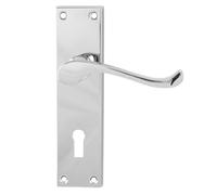 Carlisle Brass Levier de défilement victorien sur plaque arrière - Serrure 57 mm C/C en chrome poli