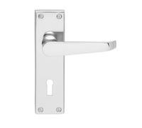 Carlisle Brass Levier plat victorien sur plaque arrière - Serrure 57 mm C/C en chrome poli