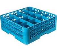 Carlisle FoodService Products RG16-214 FBA_RG16214 Étagère en verre 16 compartiments avec 2 rallonges en plastique Bleu Carlisle