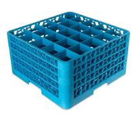 Carlisle Rg25-414 Opticlean 25 Compartiment Verre Rack avec 4 rallonges, 26,2 cm, Polypropylène, Carlisle Bleu
