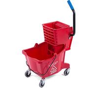 Carlisle Seau à Franges Commercial avec essoreuse à Pression latérale, capacité de 26 litres, Rouge