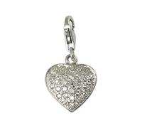 Carlo Biagi Pendentif Charm Coeur Blanc Argent 925 Csczs02c