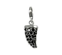 Carlo Biagi Pendentif Charm Corne Noir Argent 925 Csczs03b