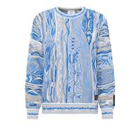 Carlo Colucci - Pull en tricot avec motif frappant - Homme - Pulls - Bleu - Taille: 3XL