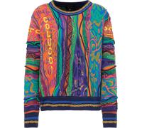 Carlo Colucci Pull-over 'Clara' bleu / vert clair / violet foncé / orange, Taille XS