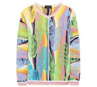 Carlo Colucci - Pull Jacquard à col en V Curtoni - Femme - Pulls - Multicolore - Taille: 36 FR