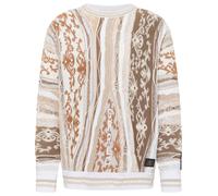Carlo Colucci Pull-over ' di Cicco ' beige / marron / blanc, Taille M