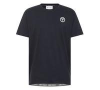 Carlo Colucci T-Shirt 'Demitri' bleu marine / blanc, Taille L