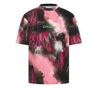 Carlo Colucci T-Shirt 'D'Inezo' vert / magenta / rose clair / noir / blanc, Taille M