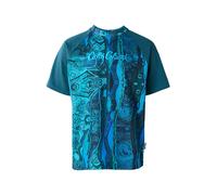 Carlo Colucci T-Shirt 'Eschfaller' turquoise / azur / bleu néon / pétrole, Taille M