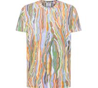 Carlo Colucci T-Shirt 'Fanton' bleu pastel / jaune pastel / vert clair / orange / blanc, Taille L