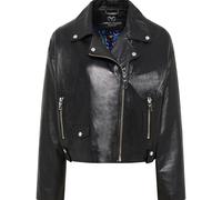 Carlo Colucci - Veste de motard oversize en cuir - Femme - Vestes - Noir - Taille: 38 FR