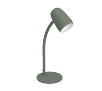 Eglo Lampe de table à poser Carlo, luminaire avec bras orientable, éclairage flexible pour bureau et table de chevet, métal vert, douille E14