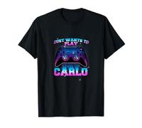 CARLO - LEVEL UP avec Controller: VEUT JUSTE JOUER T-Shirt