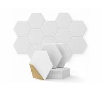 Carlo Milano 12 panneaux acoustiques autocollants hexagonaux 30 x 26 cm - blanc