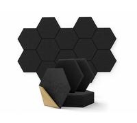 Carlo Milano 12 panneaux acoustiques autocollants hexagonaux 30 x 26 cm - noir