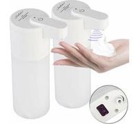 Carlo Milano : 2 distributeurs de savon-mousse sans fil 500 ml avec capteur infrarouge