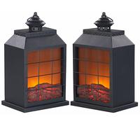 Carlo Milano 2 mini cheminées décoratives avec effet flamme réaliste - USB ou piles