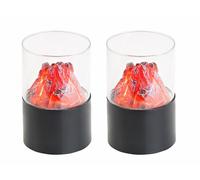 Carlo Milano 2 mini foyers décoratifs sans fil avec verre transparent