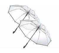 Carlo Milano 2 parapluies transparents Ø 100 cm avec armature en fibre de verre