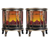 Carlo Milano 2 poêles électriques décoratifs à piles de 35,5 cm