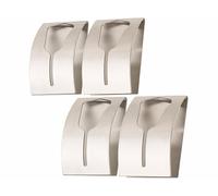 Carlo Milano 4 porte-serviettes adhésifs en acier inoxydable