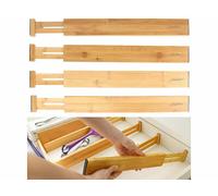 Carlo Milano 4 séparateurs de tiroirs en bambou extensibles 45,2 à 52,3 cm