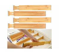 Carlo Milano 4 séparateurs de tiroirs en bambou extensibles de 38,1 à 45 cm