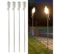 Carlo Milano 4 torches de jardin en acier inoxydable "Amor" - 280 ml