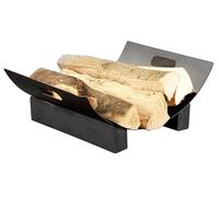 Berceau porte-bûches - Carlo Milano - Métal et bois - Noir - Rangement élégant - Design moderne