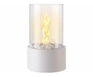 Carlo Milano Cheminée décorative au bioéthanol cylindrique - coloris blanc