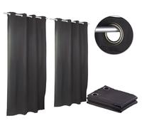 Carlo Milano Pack de 2 rideaux occultants 145 x 245 cm avec œillets 4 cm - coloris noir