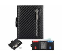 Carlo Milano Portefeuille RFID jusqu'à 5 cartes aspect carbone