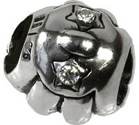 CarloBiagi Bead Charm élément de bijouterie coquillage zirconium argent véritable BBSCZ23C