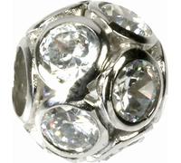 CarloBiagi Bead Charm élément de bijouterie Sphères Zirconia argent véritable BBSCZP04C