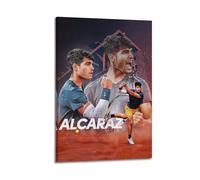 Carlos Alcaraz Impression sur toile haute définition à suspendre Motif tennis et athlète 30 x 45 cm