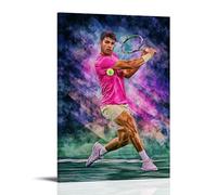 Carlos Alcaraz Poster d'art sur le thème du tennis Décoration d'intérieur Impression murale Impression à suspendre pour chambre à coucher Peintures décoratives Pièce Esthétique 30 x 45 cm