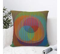 Carlos Cruz Diez Taie d'oreiller cinétique et optique Art Coussin confortable Coussin de canapé utilisé pour la maison, la chambre à coucher, le salon