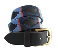 CARLOS DIAZ Ceinture Unisexe en Cuir Marron Premium Pour Hommes pour Femmes Polo de Créateur Brodé (120 cm / 48-50 Inches)