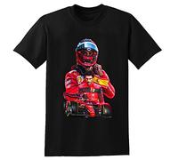 Carlos SAINZ Charles Leclerc Black Mens T-Shirt Racing Mens Tee S