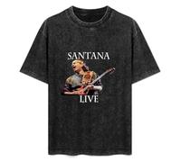 Carlos Santana Live Rock Guitar Legend Fan Vintage Streetwear T-Shirt Washed Unisex Tops Size M