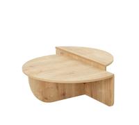 CONCEPT USINE | Table Basse Ronde Modulable en Bois | Design Carlow | Finition Chêne Clair | Composée de 2 Eléments Indépendants | s'adapte à Votre Espace et Vos Besoins | Polyvalente