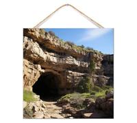 Carlsbad Caverns National Park Established Panneau en bois Peintures de paysages naturels Panneau mural en bois 30,5 x 30,5 cm pour amoureux de la nature ou voyageur Décoration d'intérieur Plaque en