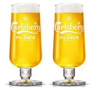 Carlsberg Pilsner Lot de 2 verres à bière en verre trempé et marqué CE