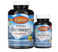 Carlson Labs Elite Omega 3 1600mg 90 + 30 kapsułek o smaku cytrynowym