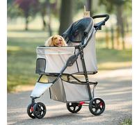 Carlson Pet Products Poussette, comprend une roue avant pivotante à 360 degrés, des freins de roue arrière, une bordure réfléchissante, des panneaux en maille, un parapluie et un auvent en maille,