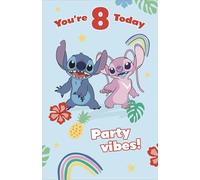 Carlton Cards Disney Stitch Carte de vœux pour 8e anniversaire pour fille, motif Stitch unique, mignon pour enfants/enfants